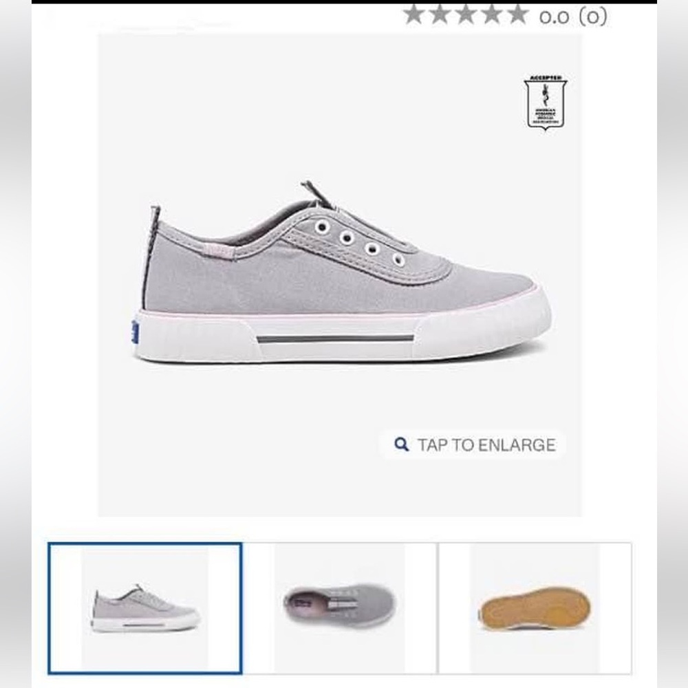 Keds Kids Light Gray Canvas Sneakers